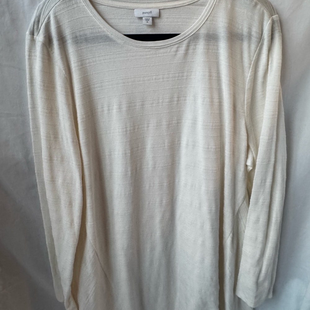 J. Jill Cream Long Sleeve Women's Top